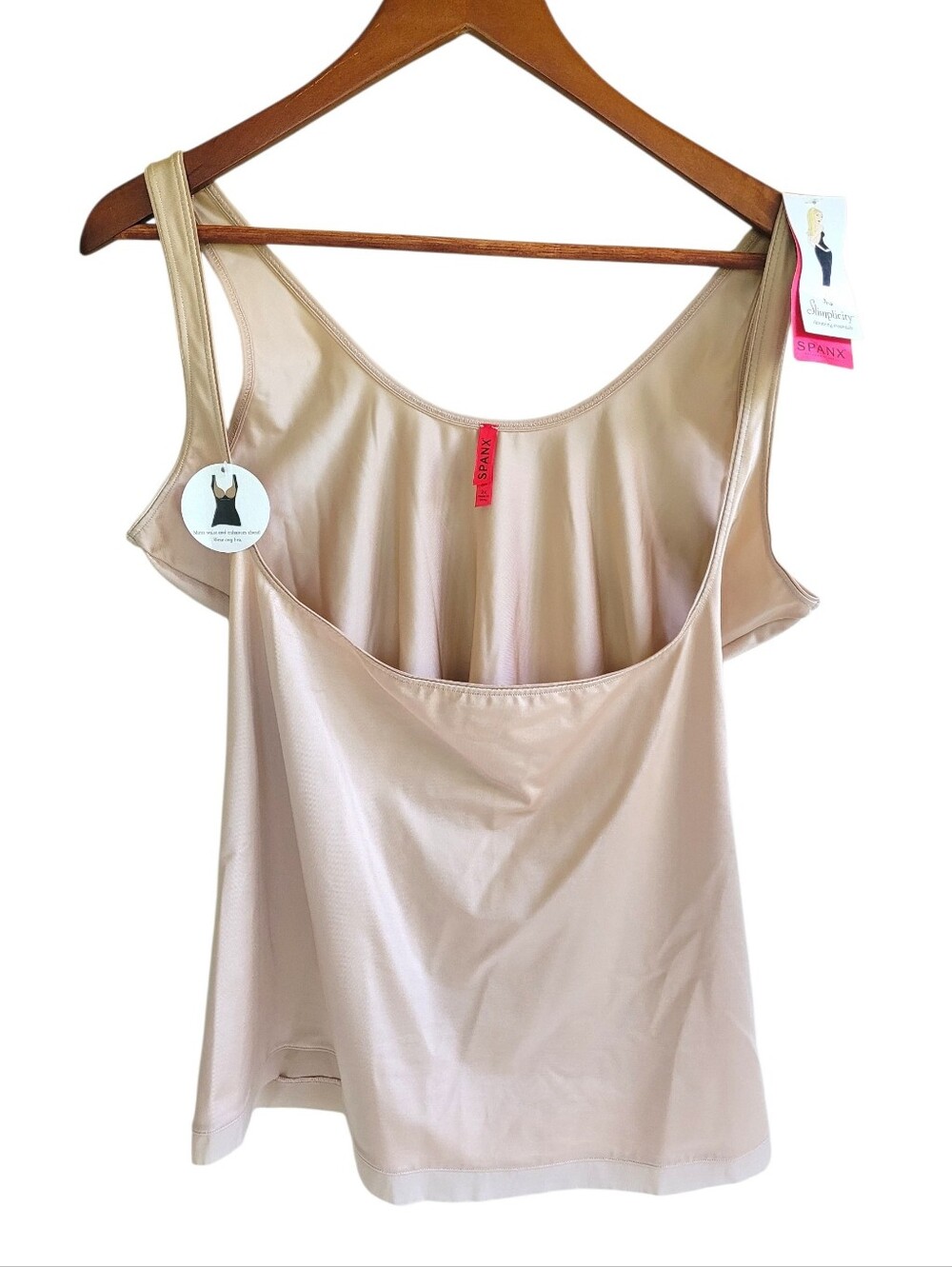NWT SPANX Slimplicity Open Bust Cami Tank Top Beige Nude Shaping 2X